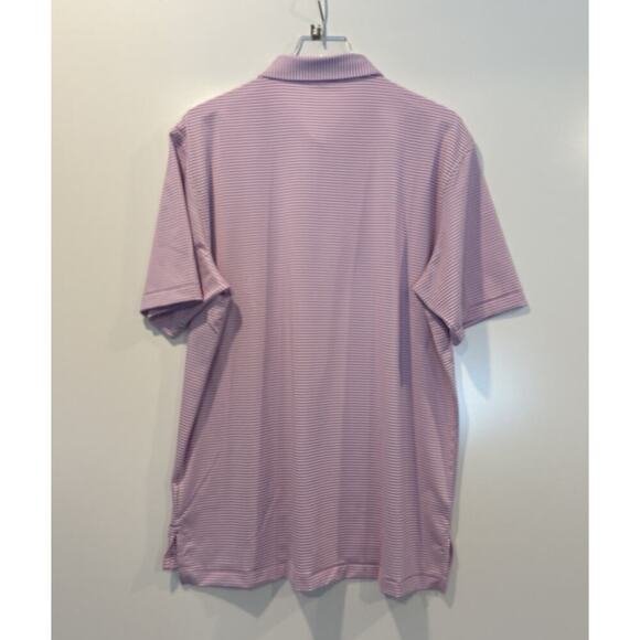 Peter Millar Summer Comfort Pink Striped Golf Polo Shirt Mens Size Large (1915) - Picture 2 of 6